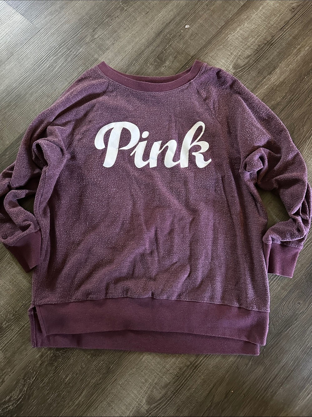 PINK Victoria's Secret Plum Crewneck Sweatshirt with White Logo